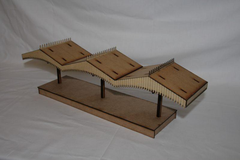 No2 O Gauge Station Canopy  Centre Leg + Curved 